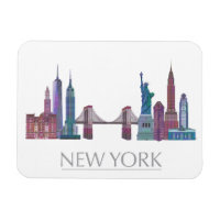 New York Skyline Coloured Buildings