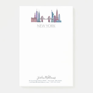 New York Skyline Coloured Buildings Post-it Notes