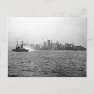 New York Skyline from Harbour, 1920 Postcard