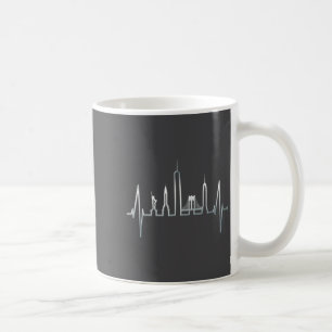 New York Skyline Heartbeat Love Statue Of Liberty  Coffee Mug