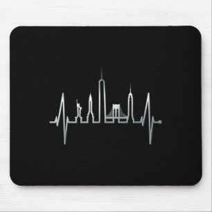 New York Skyline Heartbeat Love Statue Of Liberty  Mouse Mat
