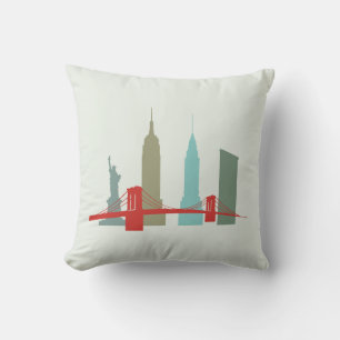 New York Skyline, Historic Landmark Architecture Cushion
