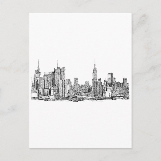 New York skyline ink Postcard (Front)