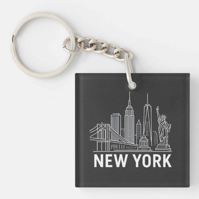 New York Skyline Keychain – Iconic City Landmark S (Front)