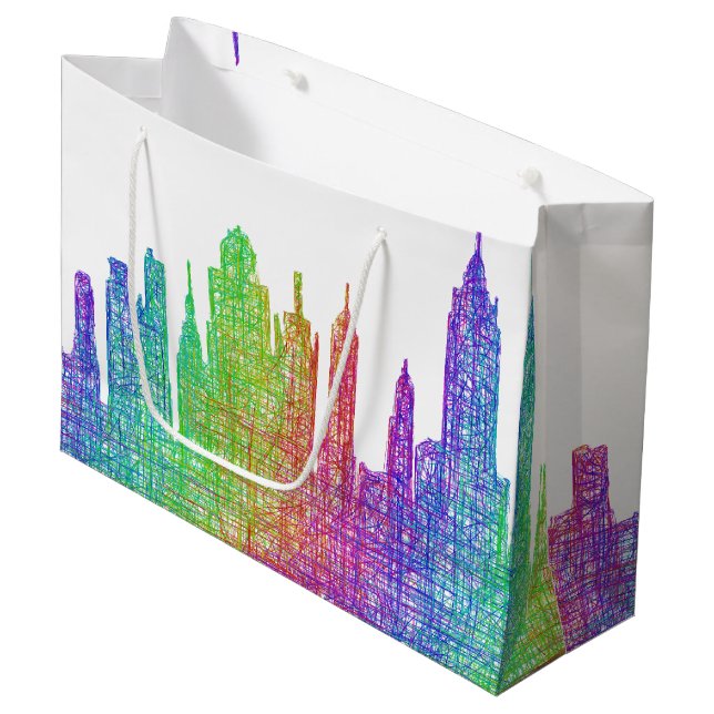 New York skyline Large Gift Bag (Front Angled)