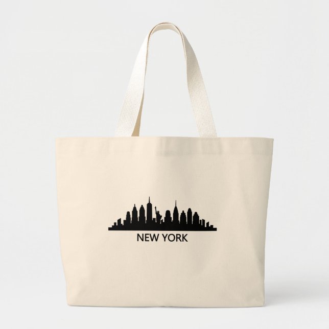 New York Skyline Large Tote Bag (Front)