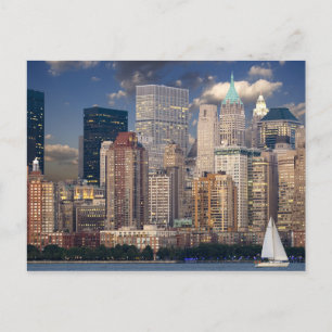 New York Skyline Manhattan Hudson Postcard