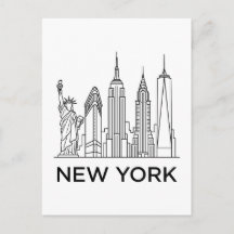 New York Skyline Minimalist Line Art
