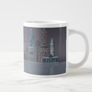 New York Skyline Night Reflections Large Coffee Mug