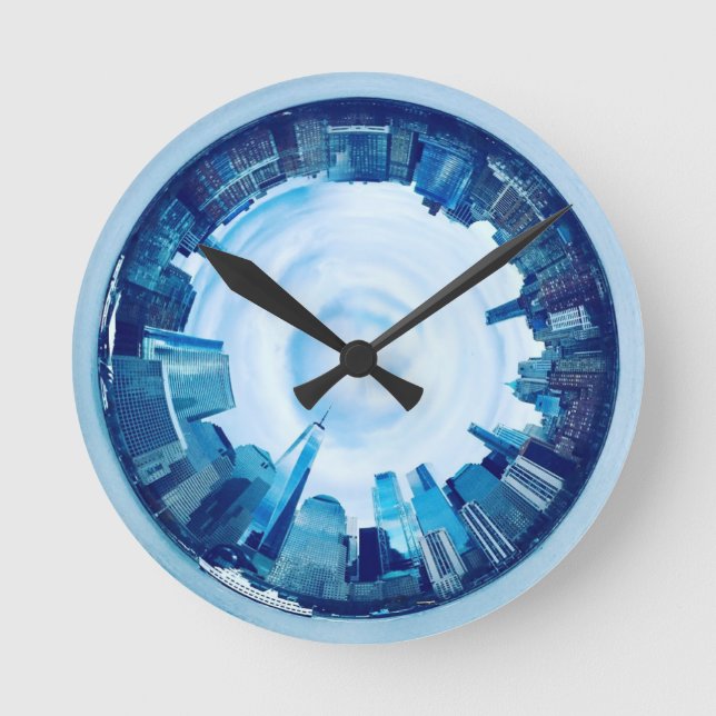 new york skyline of skyscrapers in round clock (Front)