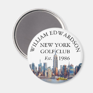 New York Skyline Personalised Golf Club Name Magnet