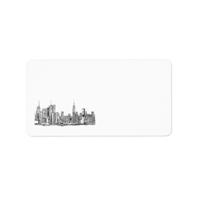 New York skyline personalised label (Front)