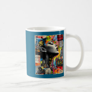 New york skyline punk grunge vintage retro graffit coffee mug