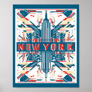 New york skyline punk grunge vintage retro graffit poster