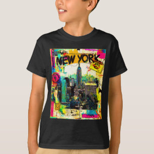 New york skyline punk grunge vintage retro graffit T-Shirt