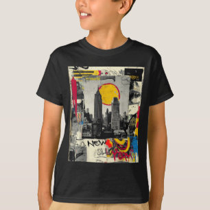 New york skyline punk grunge vintage retro graffit T-Shirt