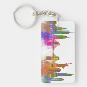 New York Skyline - Rainbow Key Ring