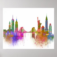 New York Skyline - Rainbow