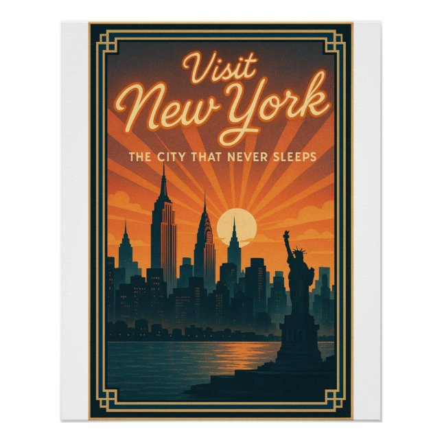 New York Skyline retro Poster (Front)