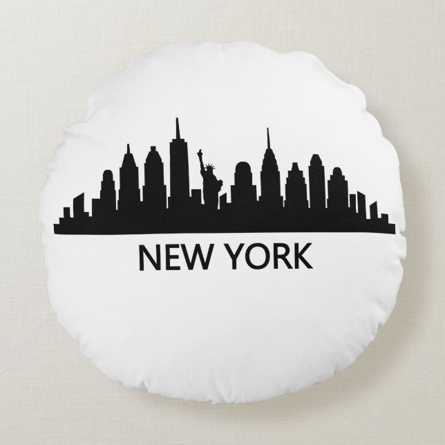 New York Skyline Round Cushion (Front)