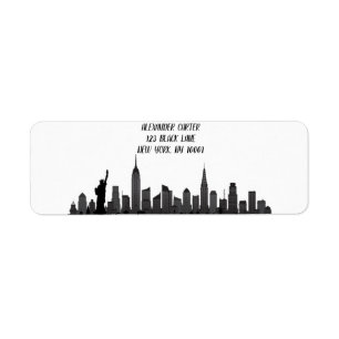 New York Skyline Silhouette Black Elegant Script