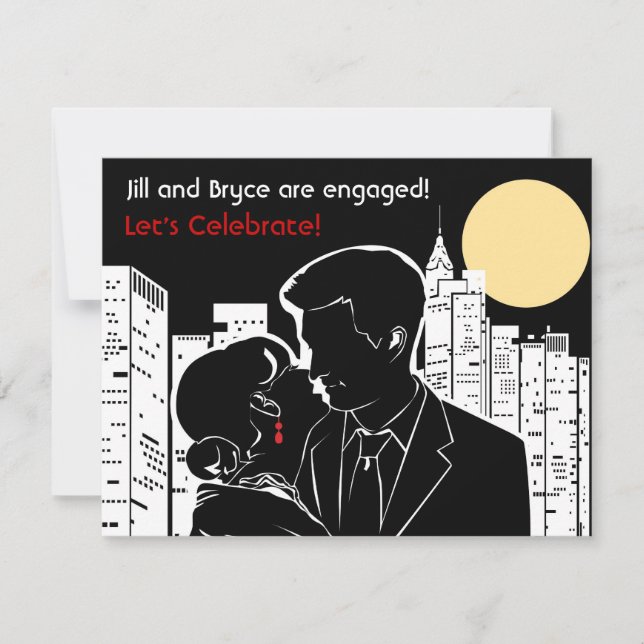 New York Skyline Silhouette Invitation (Front)