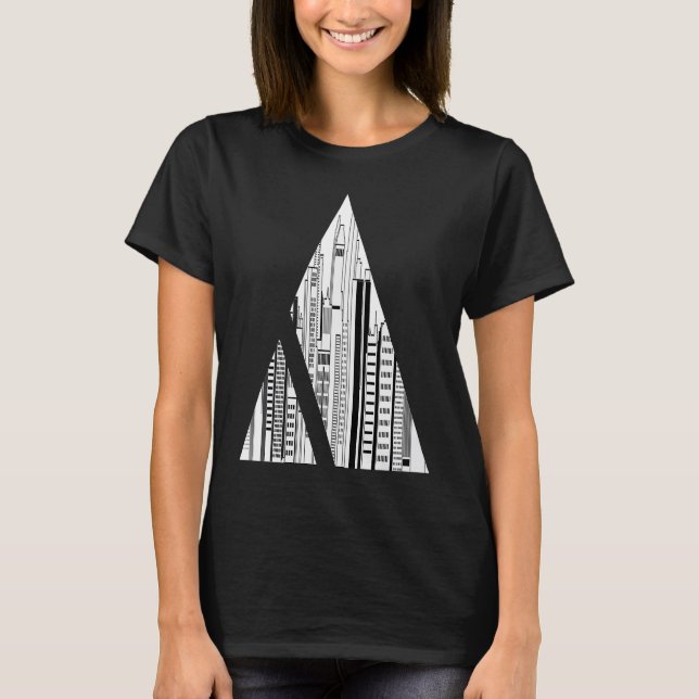 New York Skyline Souvenir Geometric Triangle Gift T-Shirt (Front)