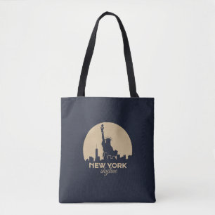 New York Skyline Statue of Liberty Minimalist Tote Bag
