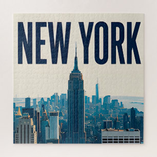 New York Skyline Statue of Liberty Travel Design Jigsaw Puzzle