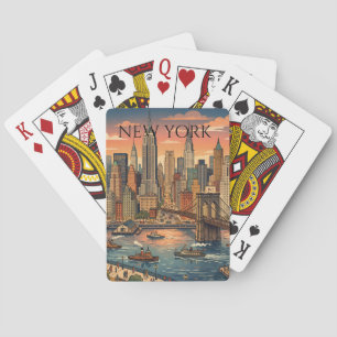 New York Skyline Travel Art Vintage Playing Cards