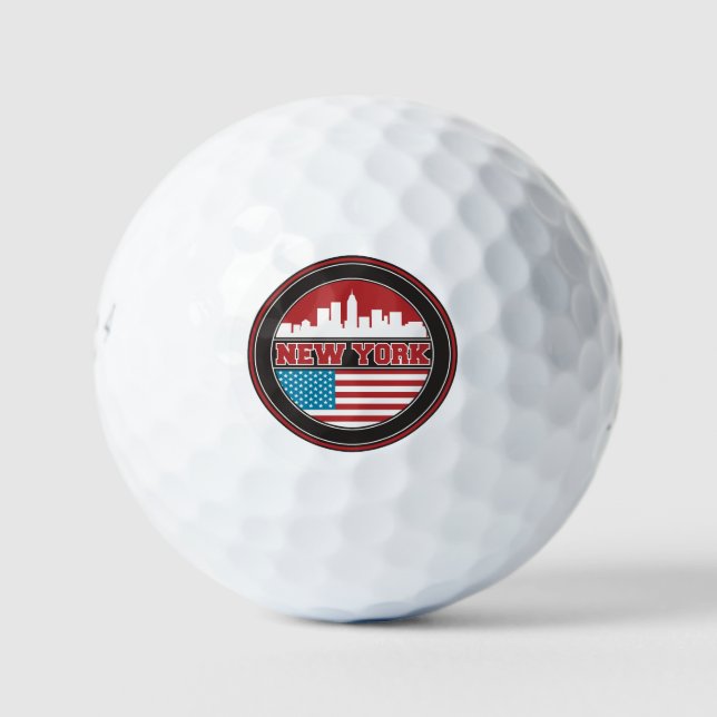 New York Skyline | United States Flag Golf Balls (Front)