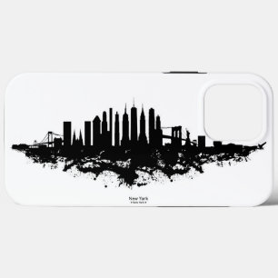 New York Skyline Watercolor Black and White iPhone 13 Pro Max Case