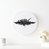 New York Skyline Watercolor Black and White