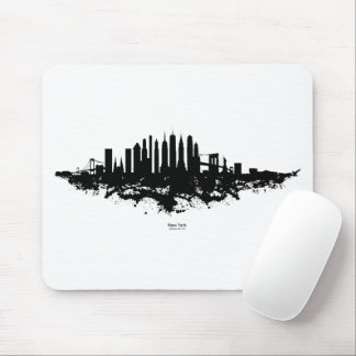 New York Skyline Watercolor Black and White Mouse Mat
