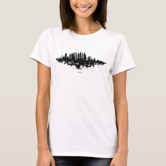 New York Skyline Watercolor Black and White T-Shirt