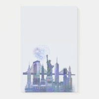 New York Skyline - Watercolor Blue