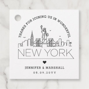 New York Skyline   Wedding Welcome Favour Tags