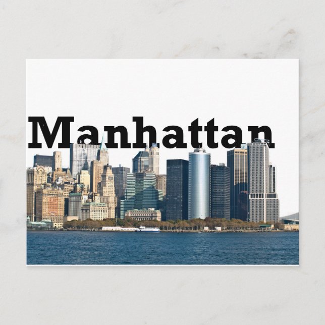 New York skyline with "Manhattan" in the sky above Postcard (Front)