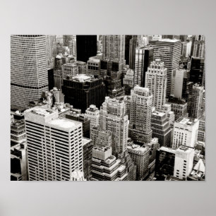 New York Skyscrapers From Above Poster