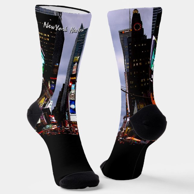 New York Socks Times Square NYC Souvenir Socks (Angled)