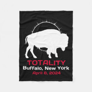 New York Solar Eclipse Totality April 8 2024 Fleece Blanket