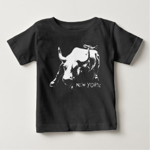 New York Souvenir Baby Organic Shirt Bull Statue