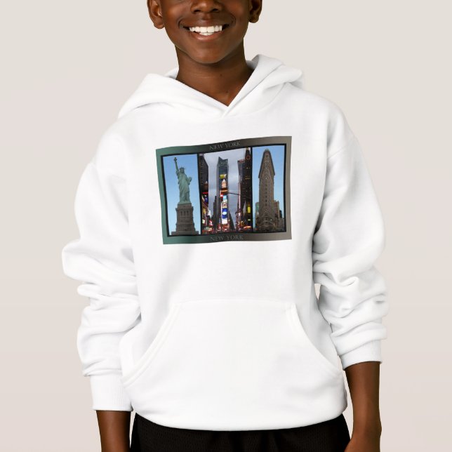 New York Souvenir Kid Hooded Sweatshirt NYC Hoodie (Front)