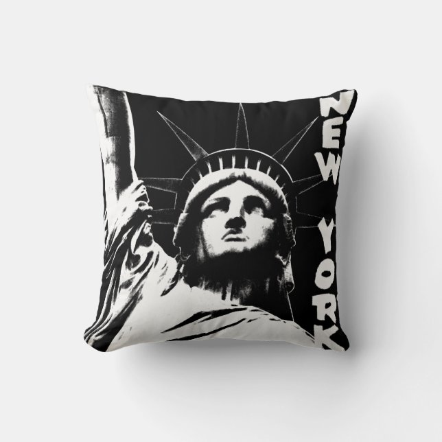 New York Souvenir NY Statue of Liberty Pillow (Front)
