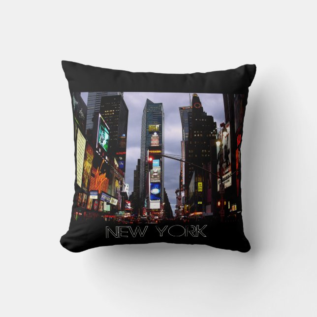 New York Souvenir NY Times Square Pillow (Front)