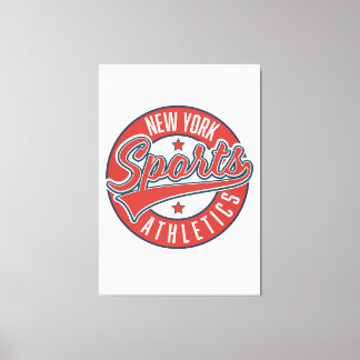 new york sports athletic logo canvas print