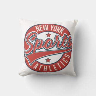 new york sports athletic logo classic round sticke cushion