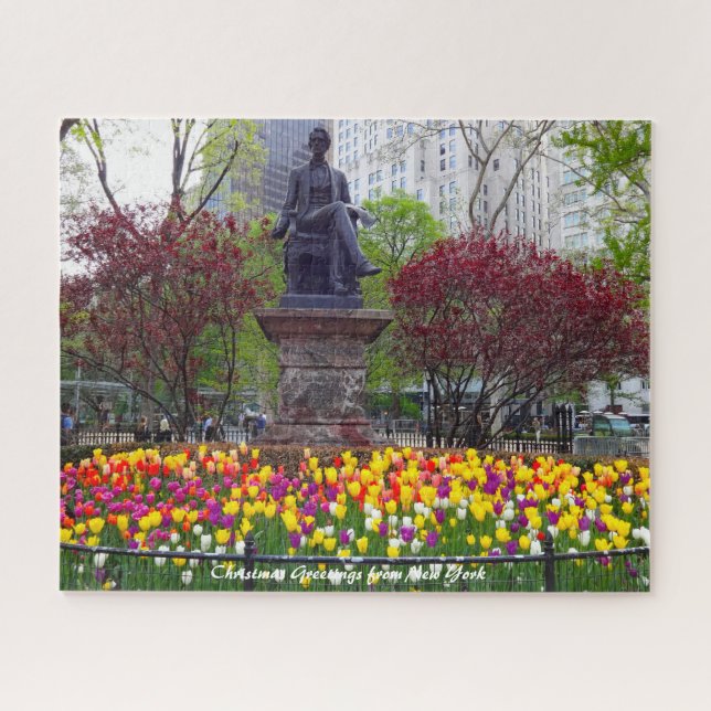 New York Spring Flowers.Christmas Greetings Jigsaw Puzzle (Horizontal)