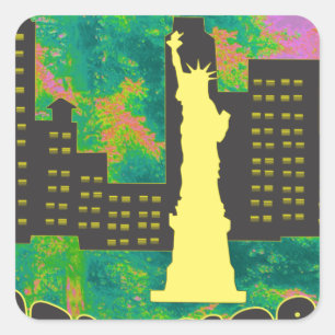 New York Square Sticker