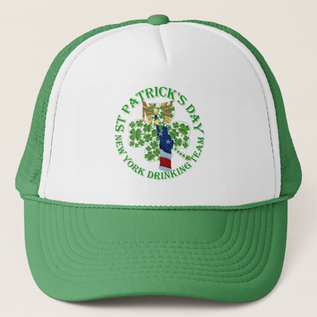 New York St Patrick's drinking team Trucker Hat (Front)